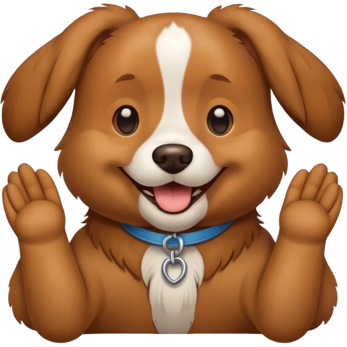 un chien avec des main emoji