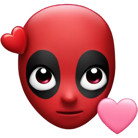 Cute deadpool with heart emoji