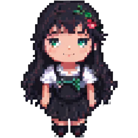 a cute girl, pixel art style emoji