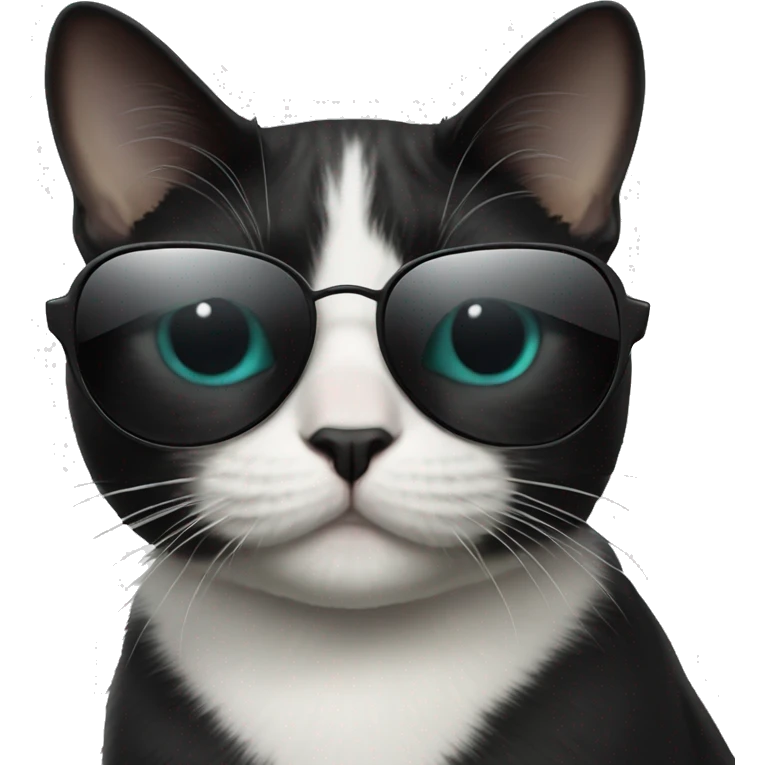 Tuxedo cat with sunglasses emoji