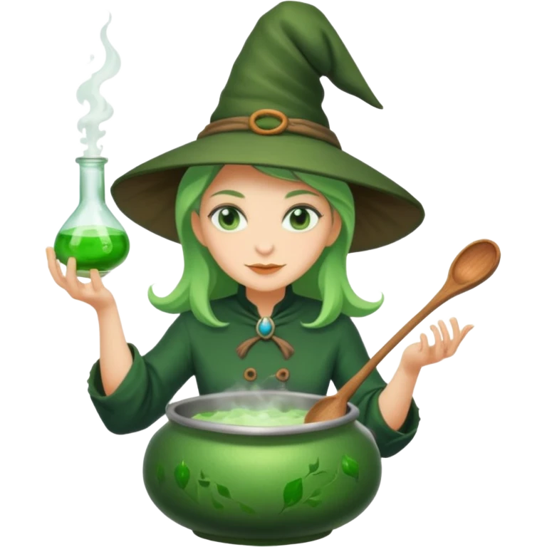 green witch cooking potion emoji