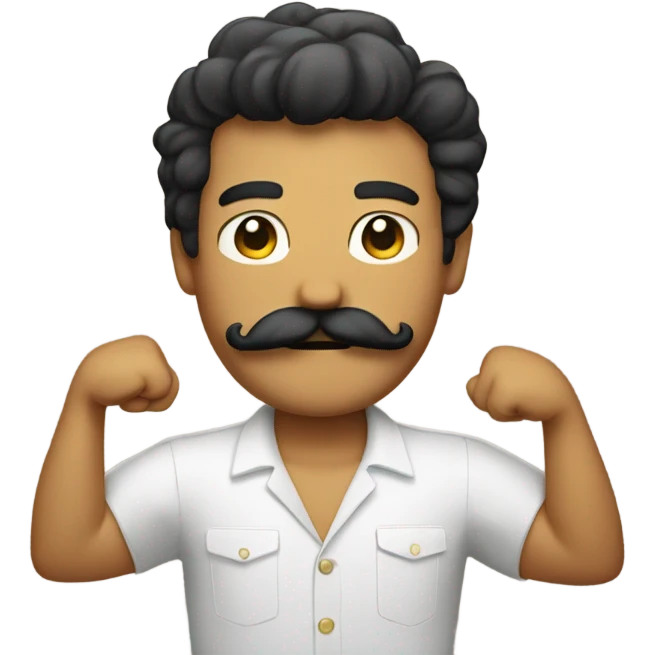 Hawaiian mustache with arms  emoji