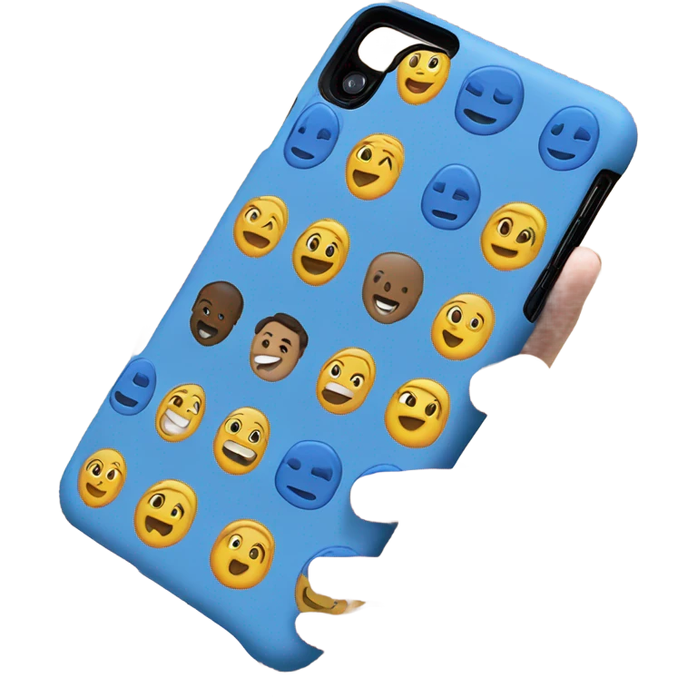 iPhone 16 plus blue case emoji