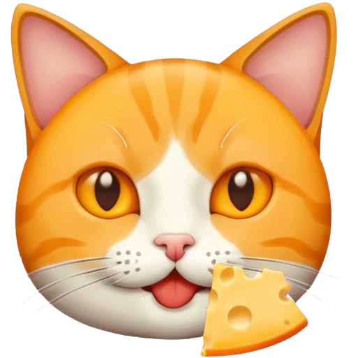 Cat eating cheese emoji