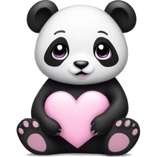 gothic panda with light pink heart emoji