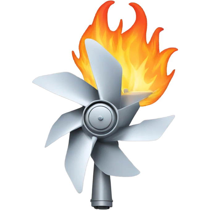 Turbine with flame emoji