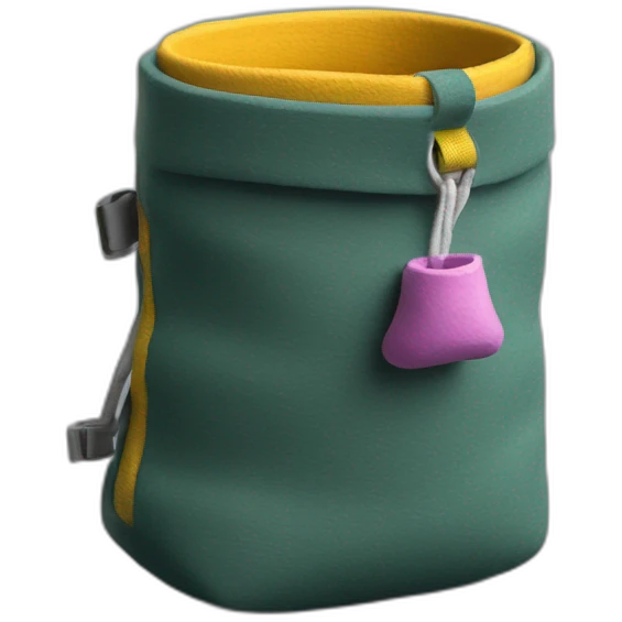 Little chalk bag for climbing bouldering, with chalk in it emoji