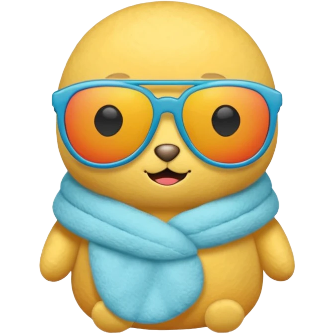 a plushie wearing cool sunglasses emoji