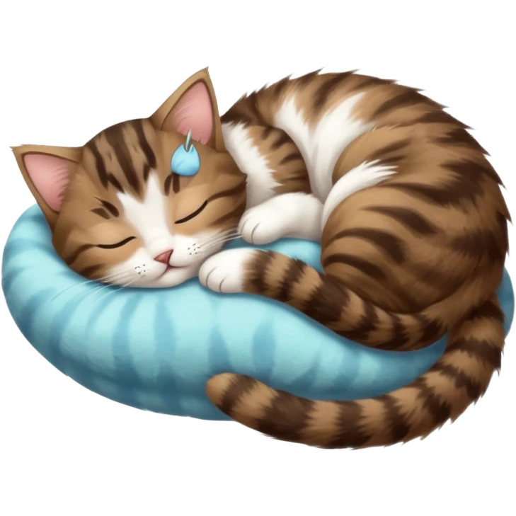 dark brown tabby and white kitten sleeping whilst in funny positions stretched out and  upside down emoji