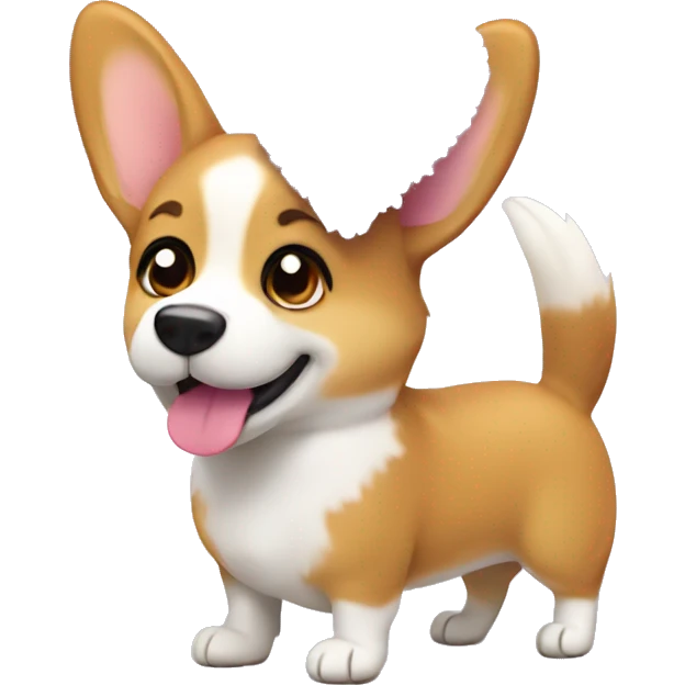 Corgi with lilac heart  emoji