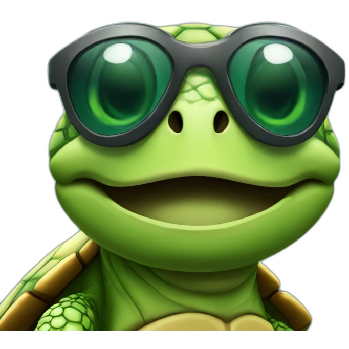 turtle with sunglasses keeping it safe emoji