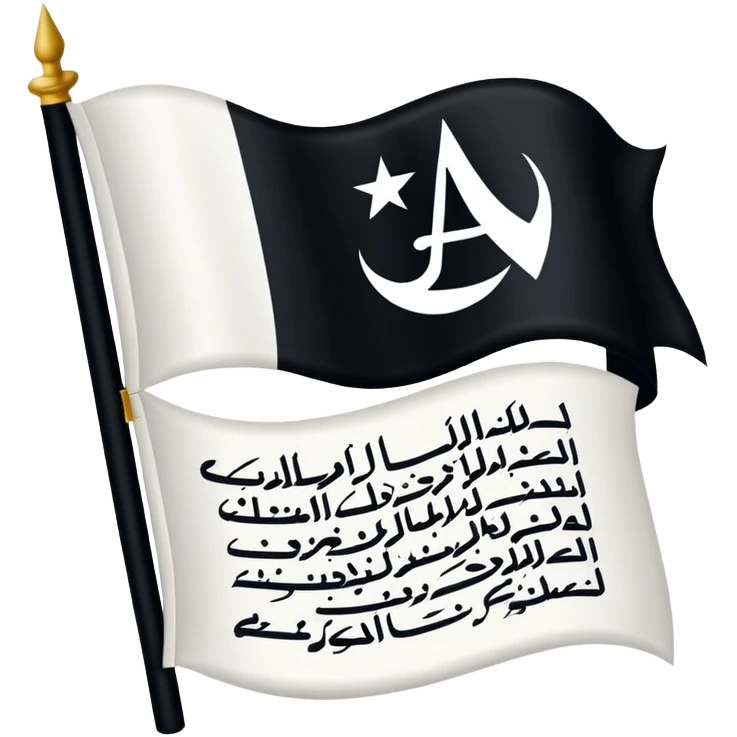 علم اسود مكتوب فيه لا اله الا الله  emoji