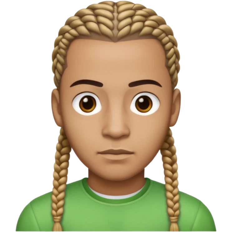 light skin man with cornrows emoji