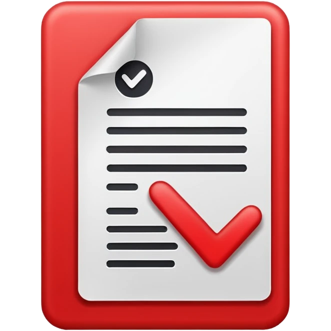 Document Verified Markl Check RED  emoji