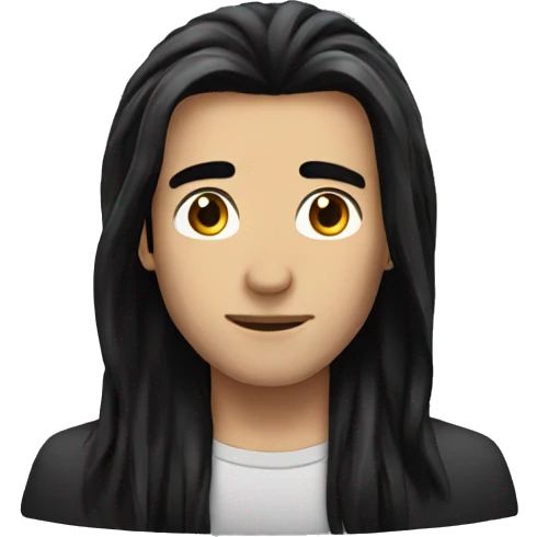 Male long black Hair emoji