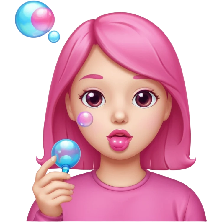 a person who blows bubbles with gum emoji