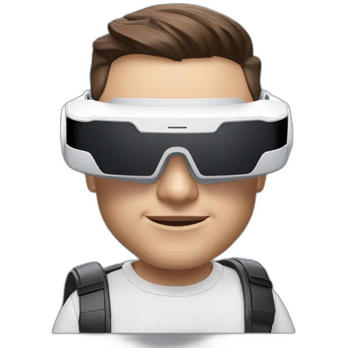 Elon musk with oculus quest 3 white headset emoji