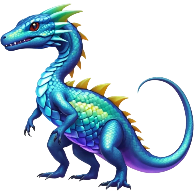 Colorful Shiny Exotic Amaura-Salandit-Aurorus-Fakémon-hybrid-creature (full body)  emoji