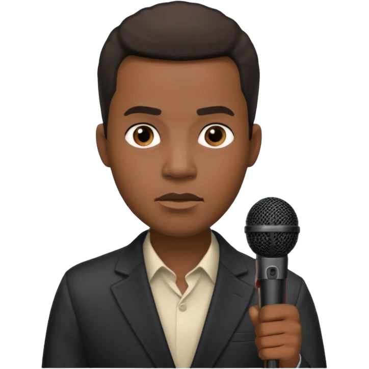 Public Speaker black man with mic emoji