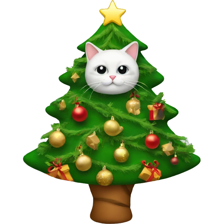 Cat Christmas tree  emoji
