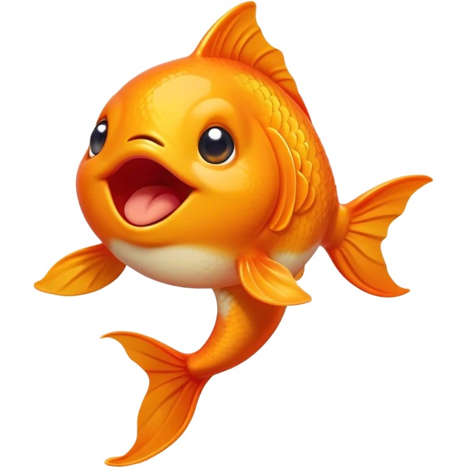 Cinematic Cute Yawning Orange Goldfish Portrait Emoji, Head tilted slightly with a dramatic, wide-open yawn, showcasing a smooth, vibrant orange body with flowing fins, eyes barely open in drowsy contentment, Simplified yet irresistibly adorable features, highly detailed, glowing with a soft, cozy glow, high shine, relaxed yet expressive, stylized with a touch of whimsy, bright and endearing, soft glowing outline, capturing the essence of a sleepy yet affectionate goldfish, so drowsy it feels like it could float out of the screen and curl up for a nap! emoji