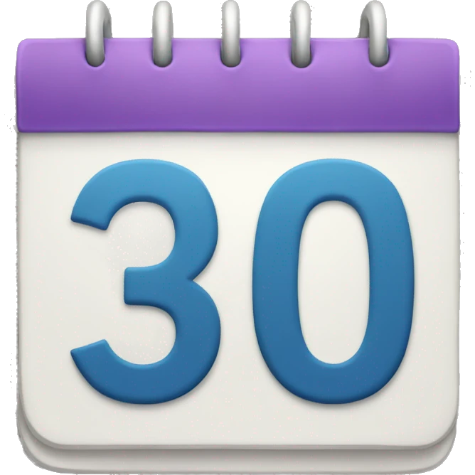 calendar with number 30 emoji