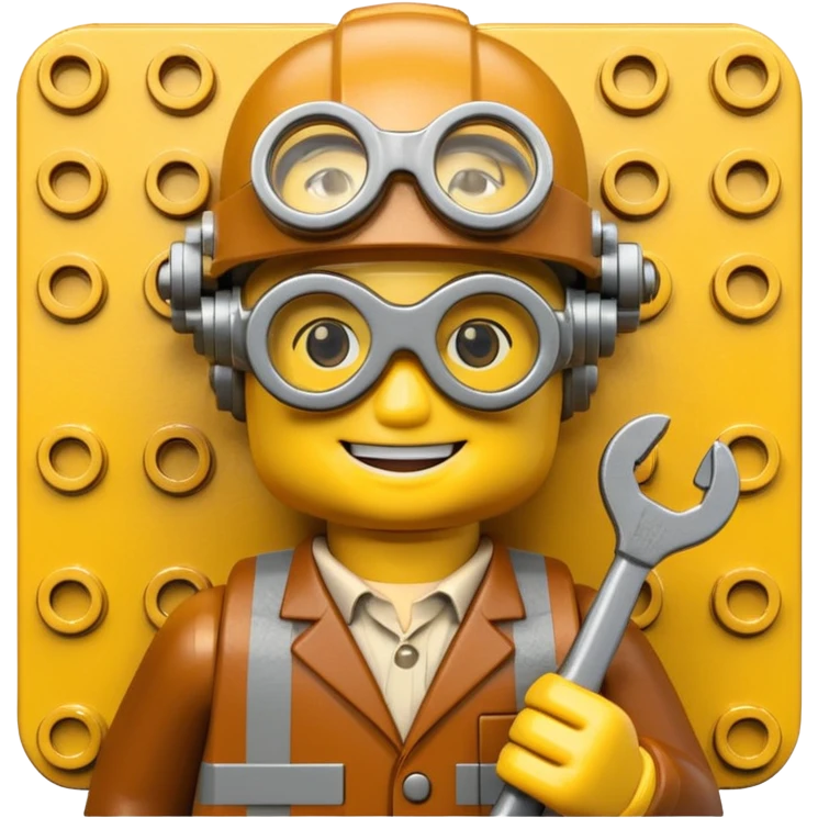 Steampunk Inventor yellow lego toy emoji