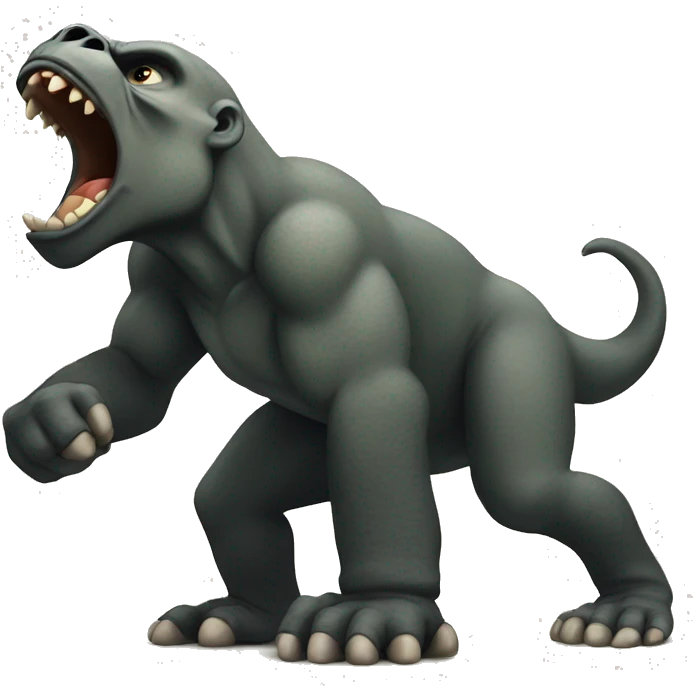 Dinosaur fighting giant gorilla emoji