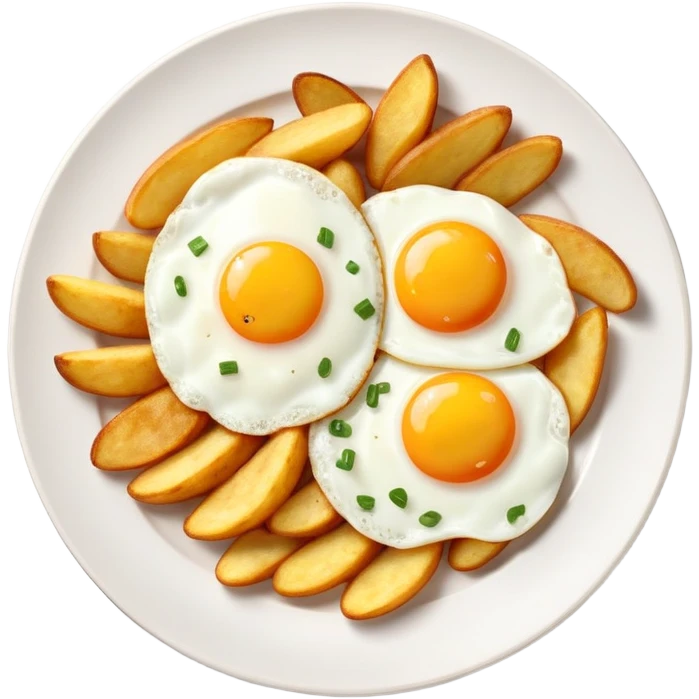 huevos fritos con patatas fritas  emoji