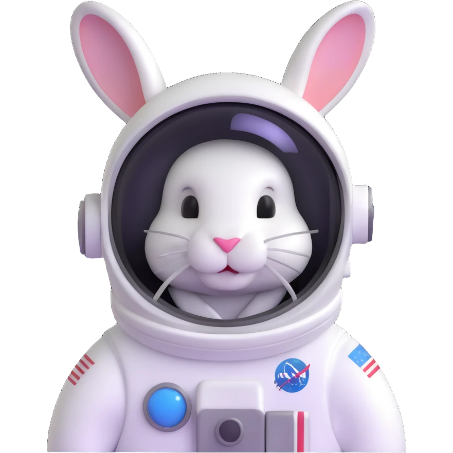 bunny astronaut with helmet emoji
