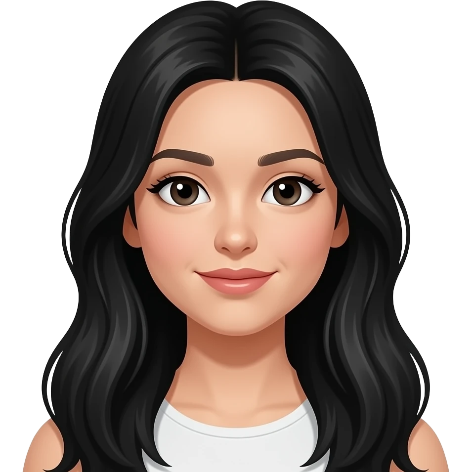 ويفيفتاة شعرها طويل اسود emoji