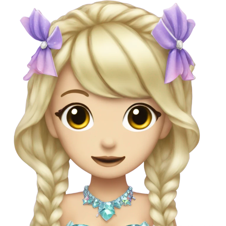 mermaif hime gyaru girl with pointy, jewerly emoji