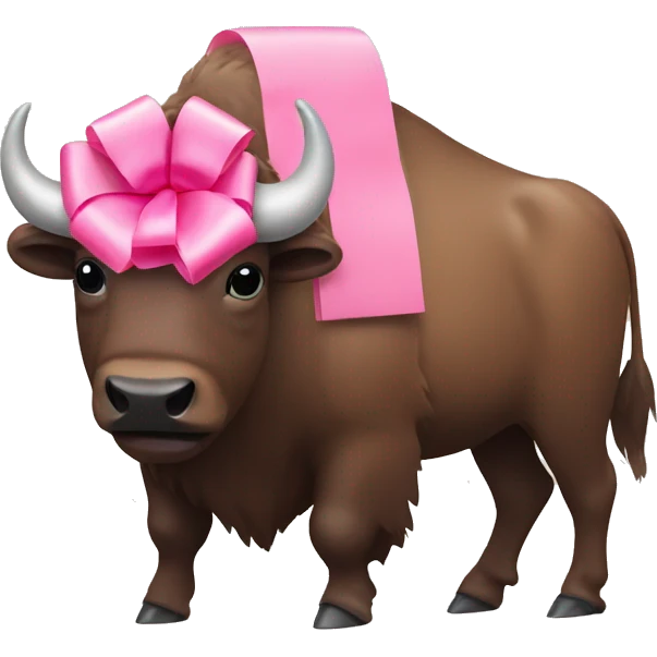 Bison with pink bow emoji