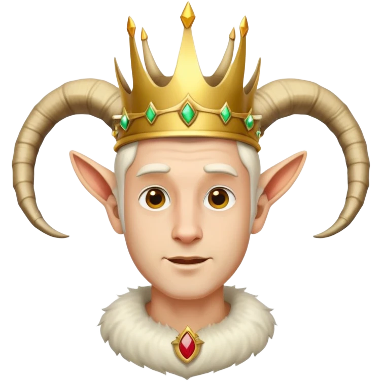 man with goat horns wearing a crown emoji