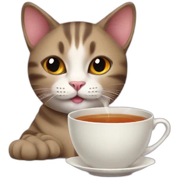 cat with tea emoji