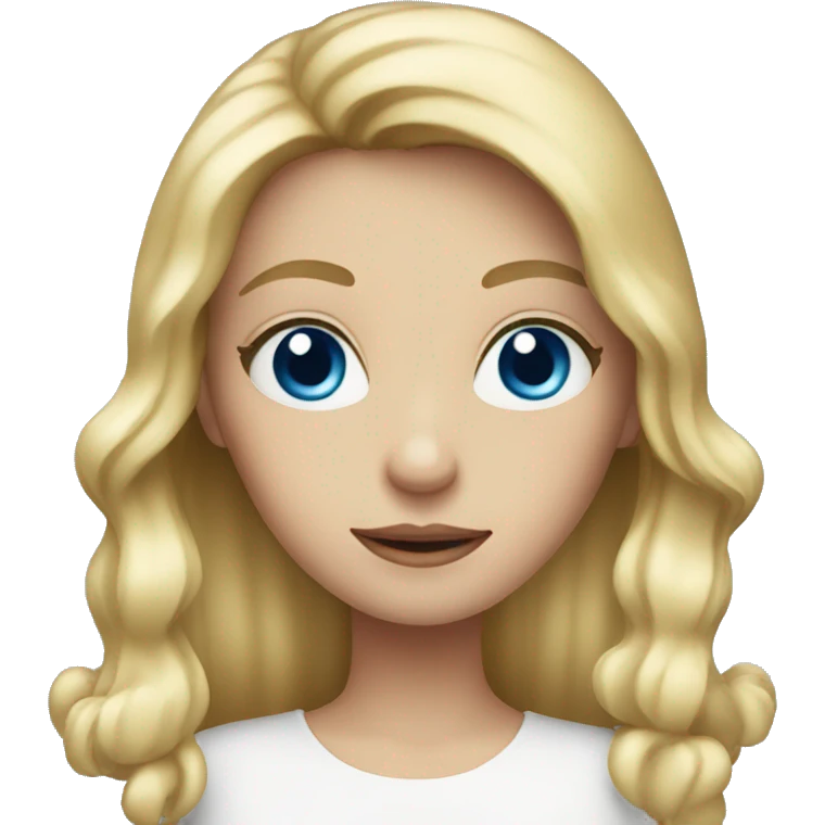 Blonde girl with blue eyes holding a Christmas decoration   emoji