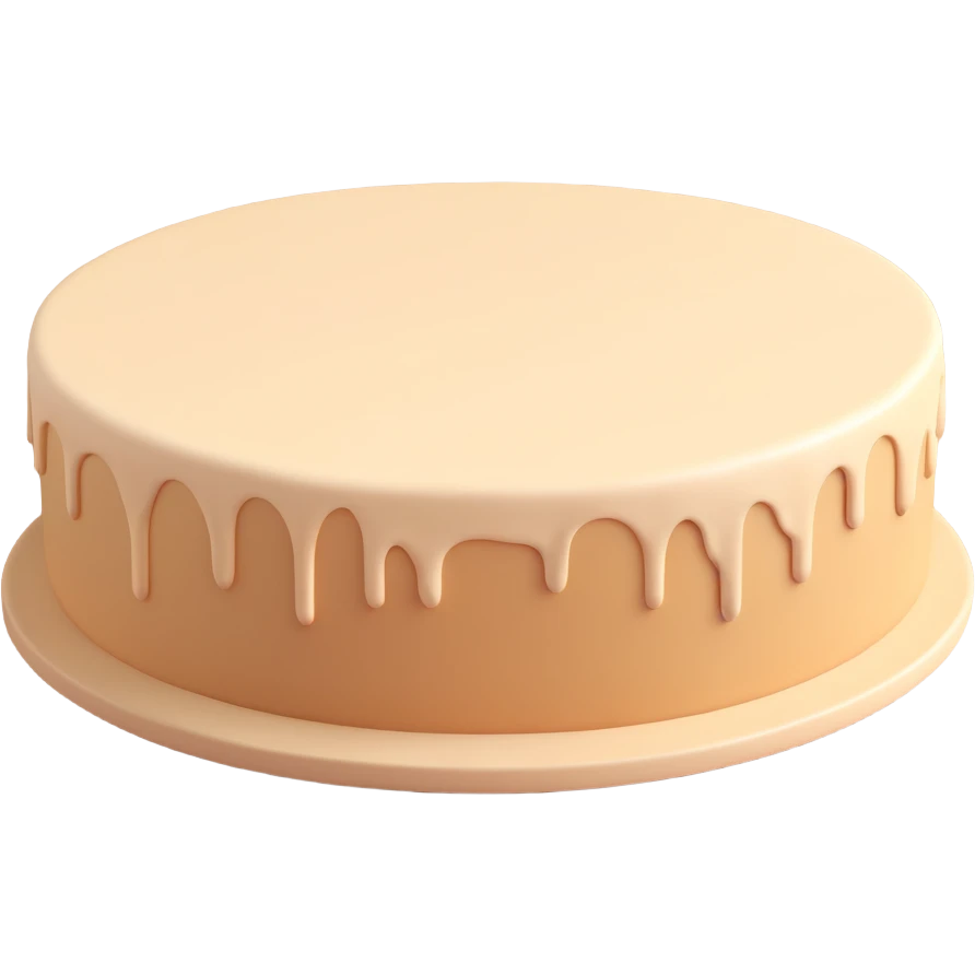 unadorned round cake base, no extras, just dough, neutral beige color emoji