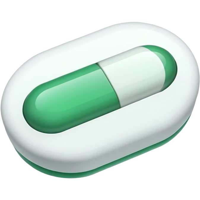 white and green pill emoji
