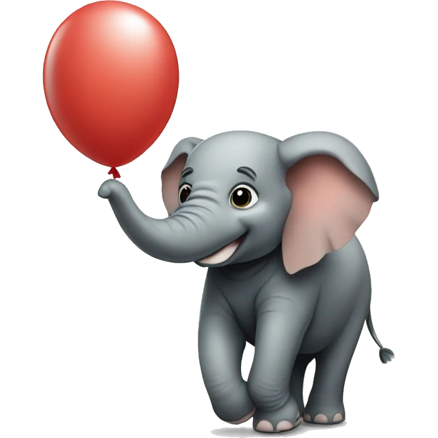 Elephant Holding a balloon emoji