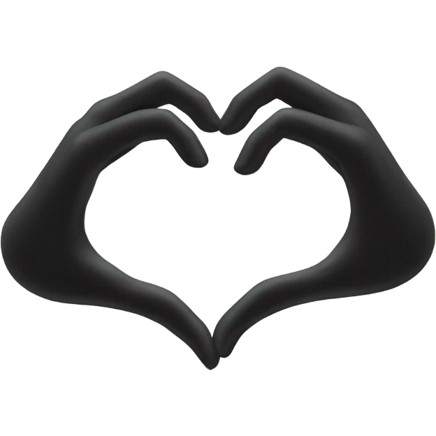 A black hand and a white hand making a heart emoji