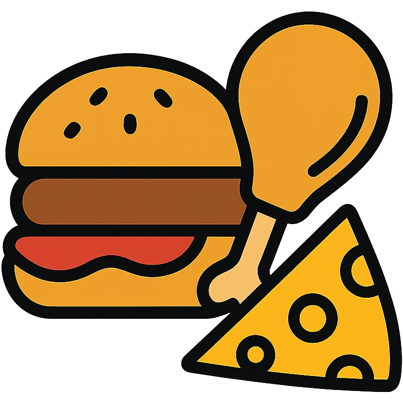 gold and black outlined icon for Food emoji