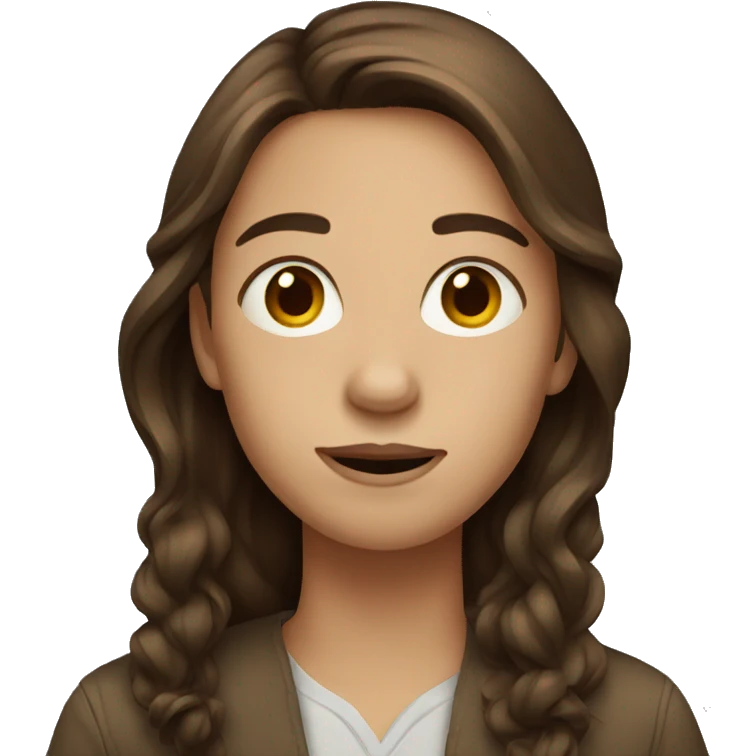person with brown hair emoji