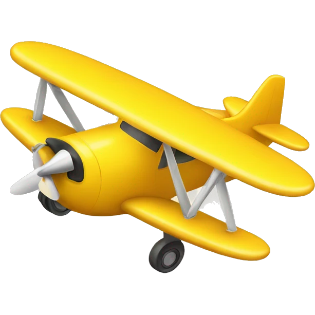 yellow plane with happy face emoji