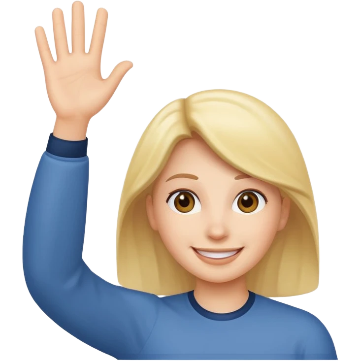 person waving hi emoji