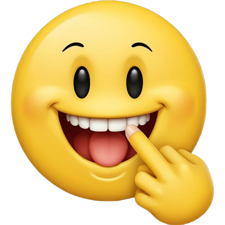 Smiley face biting a finger like  emoji
