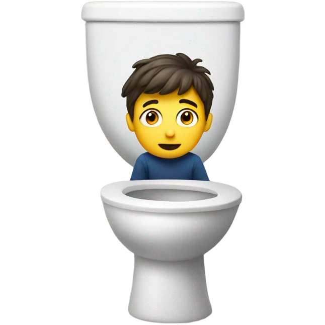 A small man peeking out of a toilet  emoji