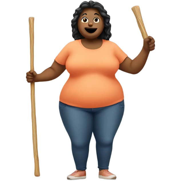 Draw a stick figure of a fat woman  emoji
