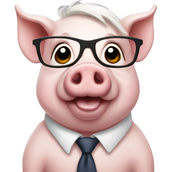 Pig with glasses emoji