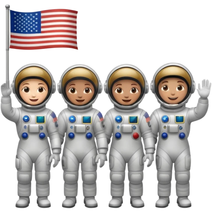 astronauts with flag emoji
