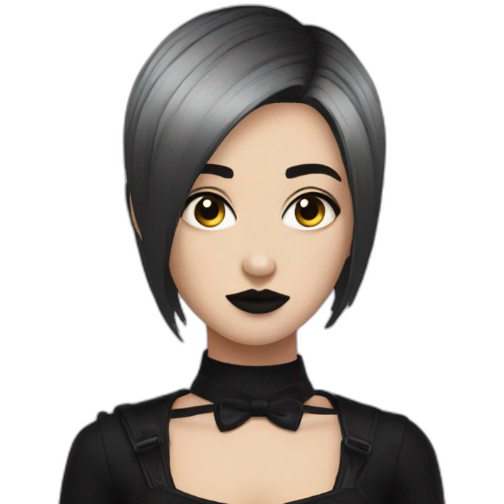 Goth girl short hair emoji